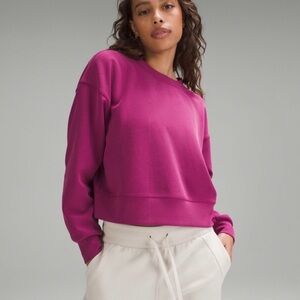Lululemon Ribbed Softstreme Perfectly Oversized Cropped Crew a magenta purple 8